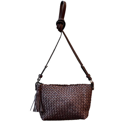 EVA WOOD / pouch and Crossbody Dark Brown